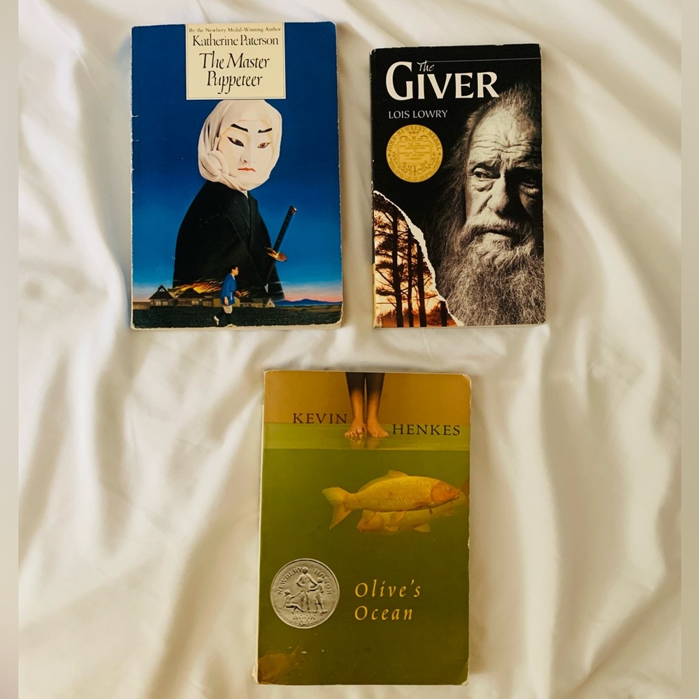 The Master Puppeteer, The Giver, & Olive's Ocean Set of 3 Classic Book Bundle
